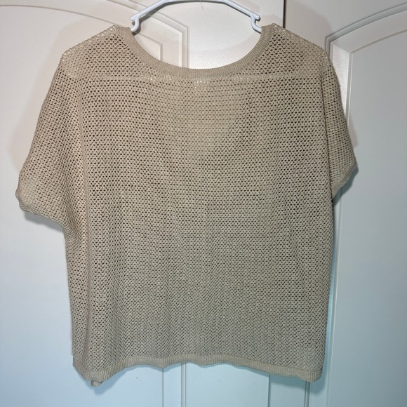 NEW Pact Sandshell Beachside Crochet Top Pants Set Organic Cotton Linen Womens L - Picture 6 of 10